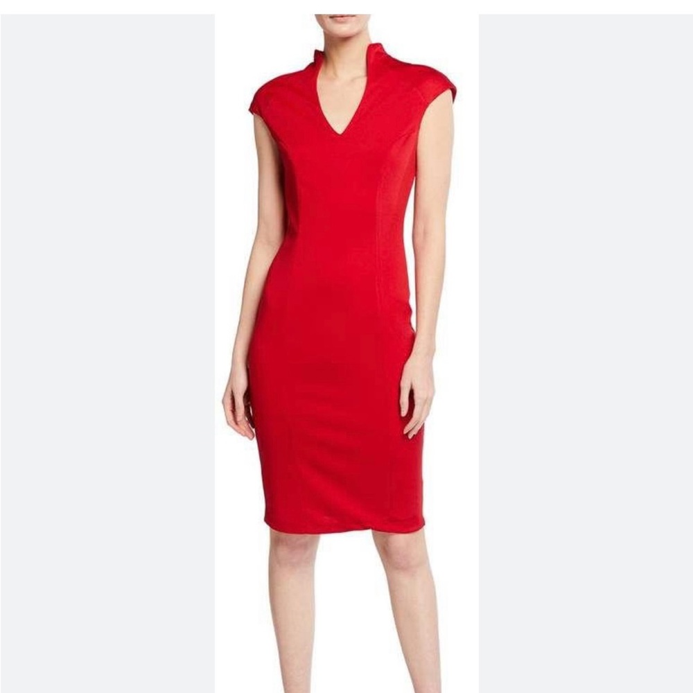 Red midi dress